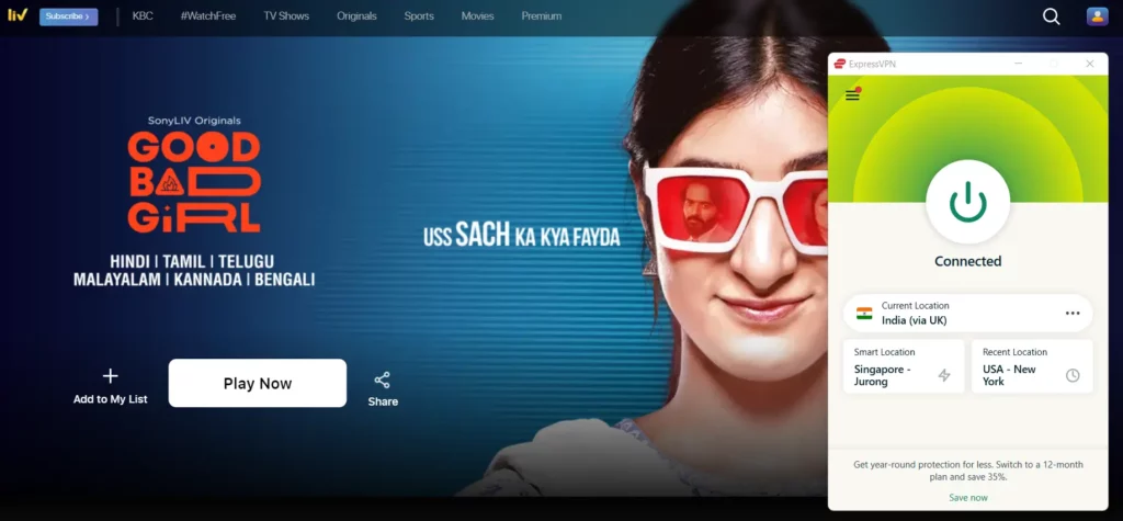 watch sonyliv outside india with expressvpn